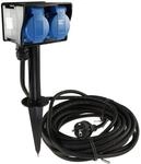 ChiliTec Gartensteckdose Mit Erdspie&szlig; 2Fach IP44 10m Kabel