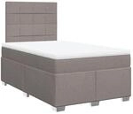 vidaXL Boxspringbett mit Matratze Taupe 120x200 cm Stoff 3290459