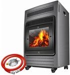 KESSER Gasheizer 3400 W mit Gasdruckregler und Schlauch Anthrazit