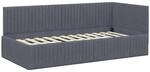 vidaXL Eckbettgestell mit Kopfteil Dunkelgrau 90 x 200 cm Stoff 42016267