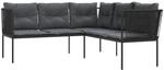 vidaXL Gartensofa in L-Form mit Kissen Schwarz Stahl und Textilene 4008107
