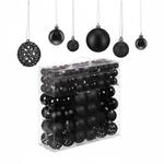 Relaxdays Weihnachtskugeln Kunststoff Schwarz 150er Set 4 cm bis 7 cm