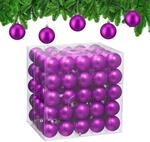 Relaxdays Weihnachtskugeln 100er Set Polystyrol Pink Matt 7 cm x 6 cm 7 g