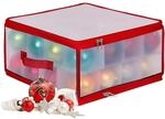 Relaxdays Weihnachtskugel Aufbewahrungsbox Kunststoff Rot Verstellbar 36 cm x 36 cm x