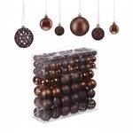 Relaxdays Weihnachtskugeln Kunststoff Braun 150er Set 4 cm bis 7 cm