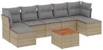vidaXL 8-tlg Garten-Sofagarnitur mit Kissen Beige Poly Rattan Modell 164
