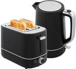 HOMCOM Wasserkocher Toaster Set Kunststoff Schwarz 21,2L x 16B x 24,3H cm