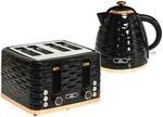 HOMCOM Kocher-Toaster-Set Kunststoff Stahl 24,1L x 19,5B x 23,2H cm Schwarz