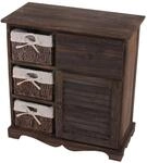 MCW Kommode Schrank mit 3 K&ouml;rben Braun