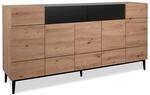Homestyle4u Sideboard Kommode Eiche Holz Braun Schwarz Wohnzimmerschrank