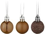 Relaxdays Weihnachtskugeln im 96er Set Kunststoff Braun Mit Aufbewahrungsbox 4 cm x 3