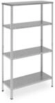 Relaxdays Lagerregal Verzinkter Stahl Silber 4 B&ouml;den 150 cm x 75 cm x 30 cm 5 kg