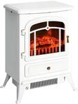 HOMCOM Elektrokamin Kaminofen Flammeneffekt Wei&szlig; 41,5 x 28 x 54,8 cm