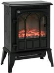 HOMCOM Elektrokamin Ger&auml;uscharmer Standkamin mit LED-Flammeneffekt Metall