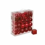 Relaxdays Weihnachtskugeln Kunststoff Rot 110er Set Bruchsicher 36 cm x 36 cm x 12 cm