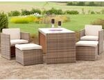 Balkonm&ouml;bel Lounge-Set Merano 11-teilig Savannagrau mit Sitzkissen