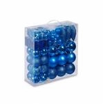 Relaxdays Weihnachtskugeln Kunststoff Blau 110er Set Bruchsicher 36 cm x 36 cm x 12