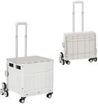 HOMCOM Einkaufswagen Kunststoff Aluminiumlegierung Wei&szlig; 52L x 48B x 100H cm