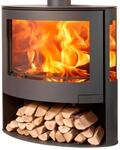 Panadero Aragon Stahl Schwarz 7Kw Holzkamin 3 Sichtscheiben