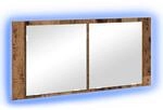 vidaXL LED Spiegel-Schrank Altholz 100 x 12 x 45 cm Holzwerkstoff 875042