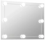vidaXL Wandspiegel Ohne Rahmen mit LED-Beleuchtung Rechteckig Glas 3078643