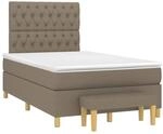 vidaXL Boxspringbett mit Matratze Taupe 120x200 cm Stoff 3137385