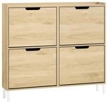 SoBuy Schuhschrank Schmal mit 4 Klappen Schuhkipper f&uuml;r Diele Flur FSR100-N
