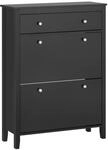 SoBuy Schuhkipper Schmal Schuhschrank mit 2 Klappen f&uuml;r Diele Flur FSR89-SCH