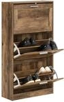 SoBuy Schuhkipper Schuhschrank mit 3 Klappen Schuhkommode FSR137-L-F