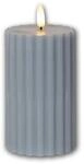 Star Trading LED Stumpenkerze STRIPE Blau 3D Flamme & Timer