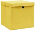 vidaXL Aufbewahrungsboxen mit Deckeln 10 Stk 28x28x28 cm Gelb 325226