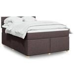 vidaXL Boxspringbett mit Matratze Dunkelbraun 140x200 cm Stoff 3289006