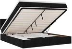 vidaXL Ottomane Bett mit Matratze und LEDs Schwarz 180x200 cm Stoff 3312245