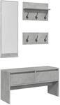 vidaXL 4-Tlg Flurm&ouml;bel-Set Betongrau Holzwerkstoff