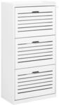 SoBuy Schuhschrank mit 3 Klappen Schuhregal Schuhkipper Schuhkommode FSR108-W