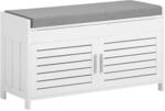 SoBuy Sitzbank mit Stauraum Schuhbank MDF Wei&szlig; 90cm FSR102-W