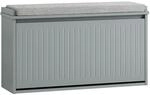 SoBuy Schuhbank Schmal mit Klappe Garderobenbank mit Sitzkissen Grau FSR98-L-HG
