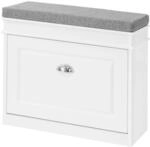 SoBuy Schuhkipper mit Sitzkissen und Klappe MDF Wei&szlig; FSR82-K-W