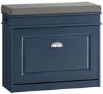 SoBuy Schuhbank Schmal mit Klappe Garderobenbank mit Sitzkissen Blau FSR82-K-B