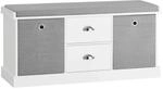 SoBuy Schuhbank mit Sitzfl&auml;che und 2 Schubladen Holz Wei&szlig; FSR66-HG