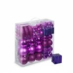 Relaxdays Weihnachtskugeln Kunststoff Pink 110er Set Bruchsicher 36 cm x 36 cm x 12