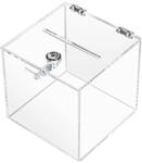 HMF 46919 Acryl Spendenbox Schloss 15 x 15 x 15 cm DIN A6 Transparent