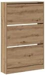 vidaXL Schuhschrank mit Speicher Eiche Handwerklich 80 x 21 x 125,5 cm 869103