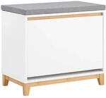 SoBuy Schuhkipper Schuhbank mit Klappe Dielenbank mit Sitzkissen FSR191-WN