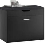 SoBuy Schuhbank mit Sitzkissen und 1 Klappe Holz Schwarz FSR95-SCH