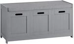 SoBuy Sitzkommode Sitzbank mit Stauraum Schuhbank MDF Grau FSR80-SG