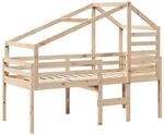 vidaXL Hochbett mit Dach 90x200 cm Massivholz Kiefer 3281977