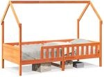 vidaXL Kinderbett Hausbett Wachsbraun 90x200 cm Kiefer2098373