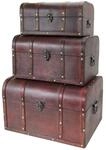 HMF 6406700 Schatztruhe Schatzkiste Holztruhe 3er Set Versch Gr&ouml;&szlig;en Portugal