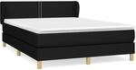 vidaXL Boxspringbett mit Matratze Schwarz 140x190 cm Stoff1466614